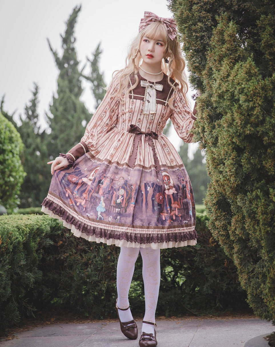Alice in the Dark Forest Square Collar Dress