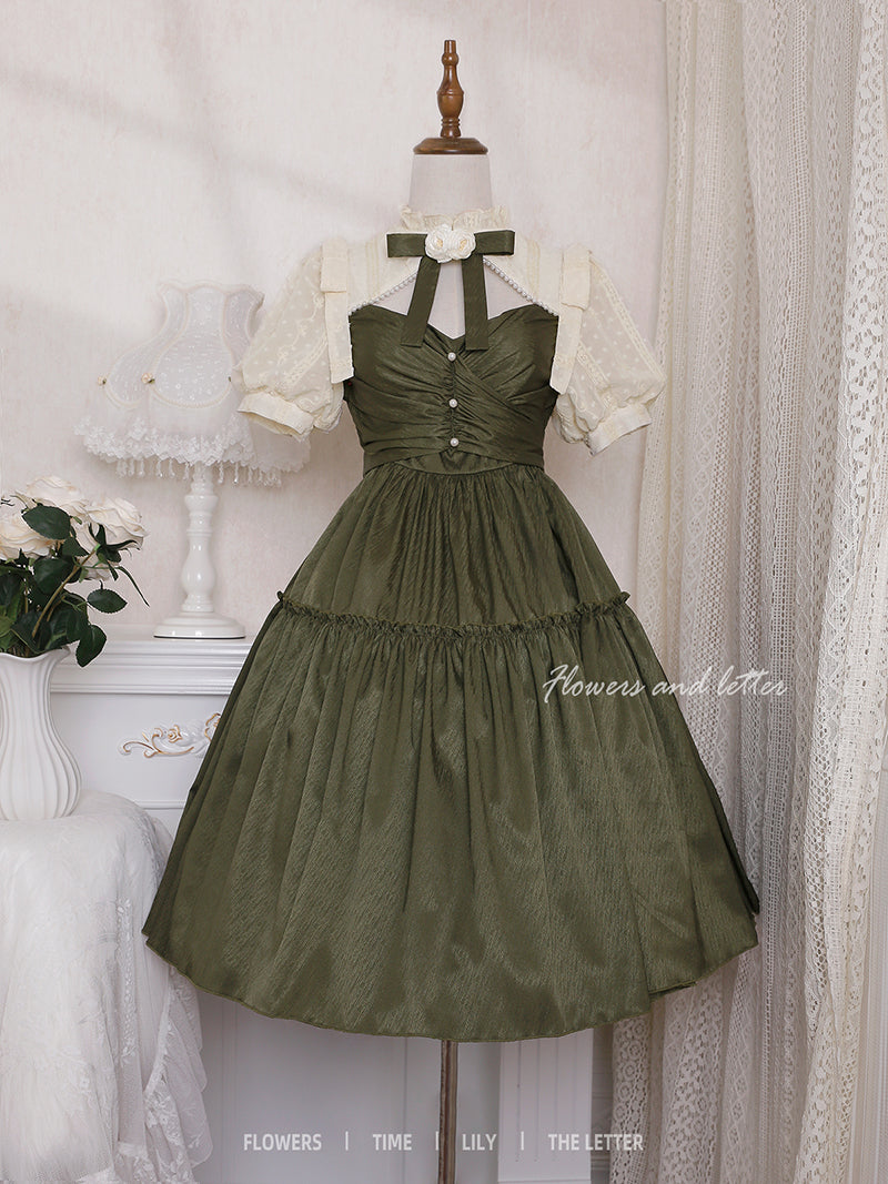 Green princess sweet elegant dress