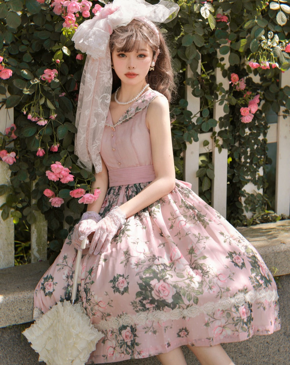 【予約販売】Rose Garden 2WAYデザインネック クラロリ ジャンパースカート