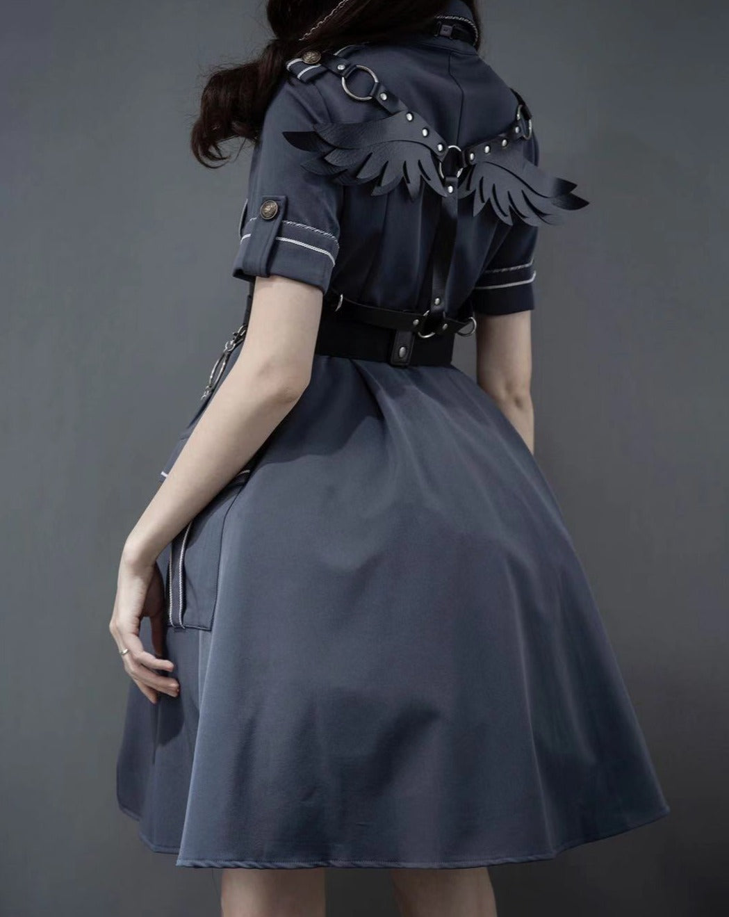 [Pre-order] Military Lolita Dark Gothic Short Sleeve Dress