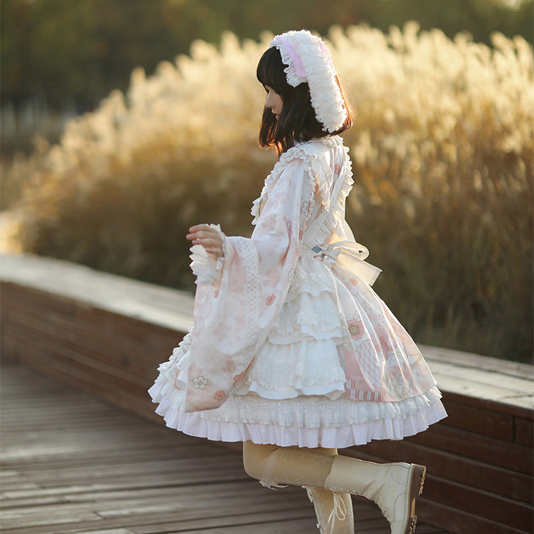 Japanese Style Sakura Pink Kimono Lolita Dress