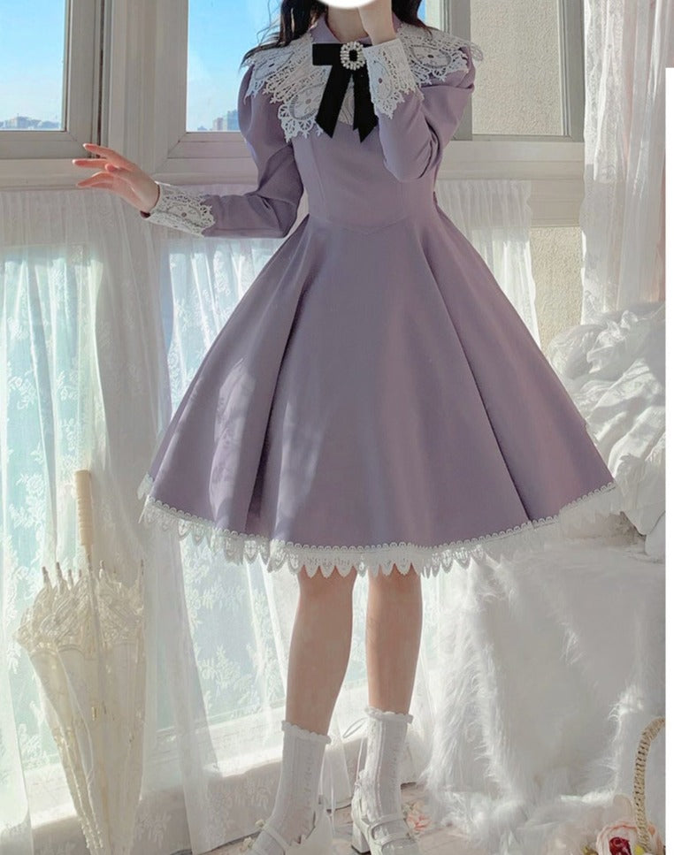 Princess, All the Best Retro Long Sleeve Dress Short Type