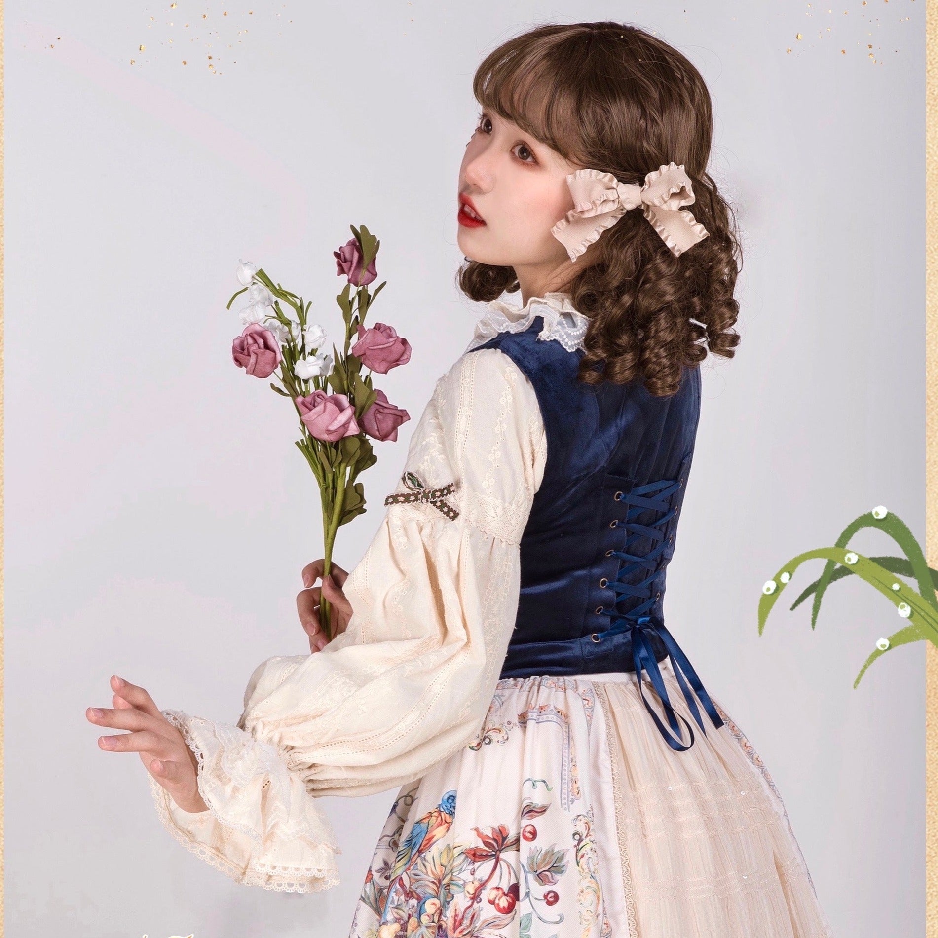 【予約販売】バイエルンの少女 カントリー風ボーンベスト