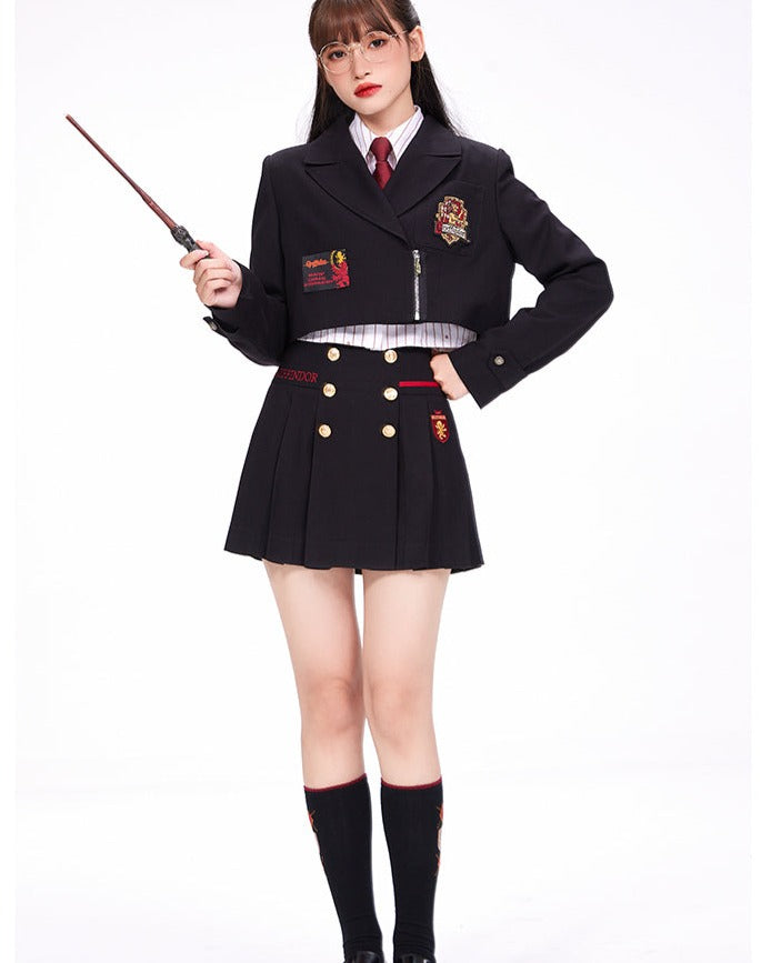 【予約販売】ホグワーツ魔法魔術学校 ダブルボタン プリーツミニスカート
