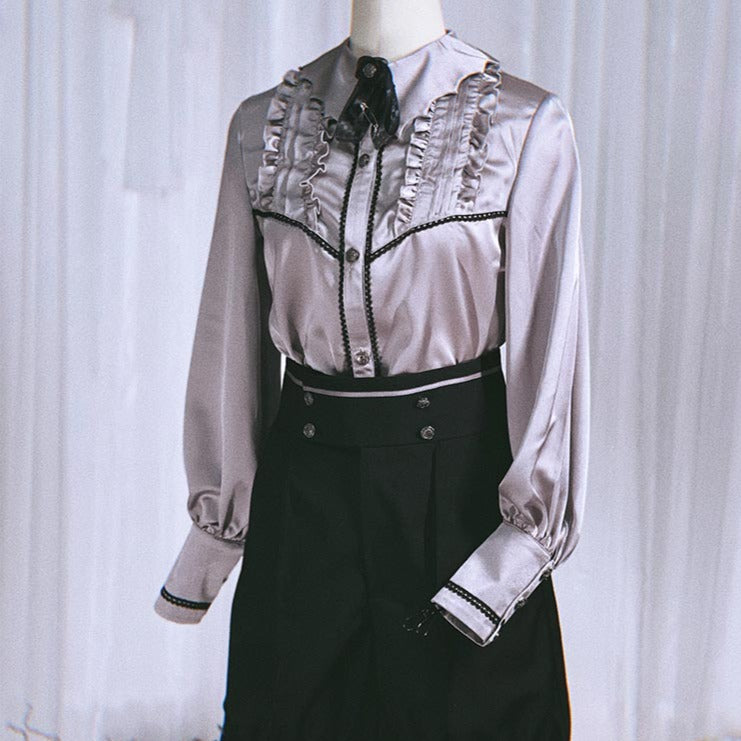Prince Lolita Knight Style Frill Tie Blouse 