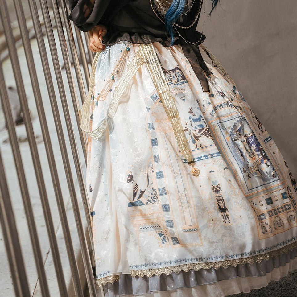 Twilight Egyptian Lolita Side Chiffon Skirt