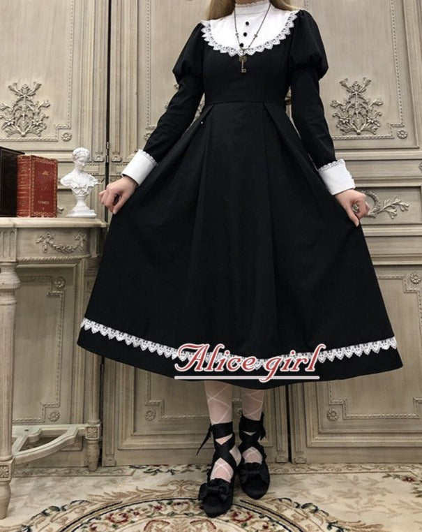 【予約販売】英国風メイドとシスターの2wayロングワンピース