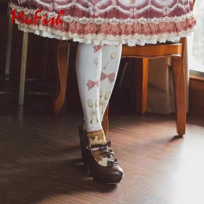 5 types of lolita print tights