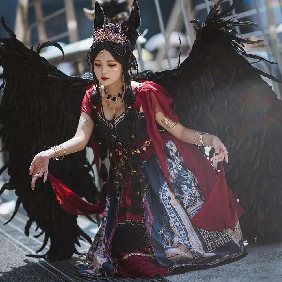 【予約販売】Twilight エジプト風ロリィタ 豪華ショール付きジャンパースカート