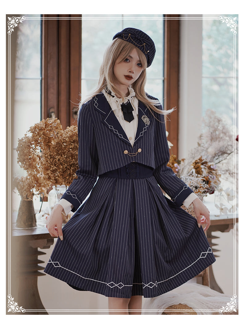 【予約販売】櫻島学院 制服風ストライプセットアップ