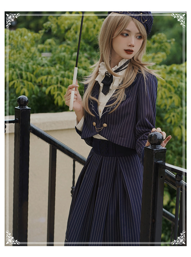 【予約販売】櫻島学院 制服風ストライプセットアップ