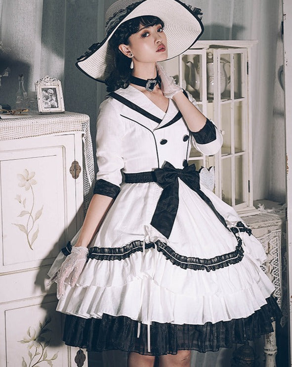 Retro movie star double-breasted dress