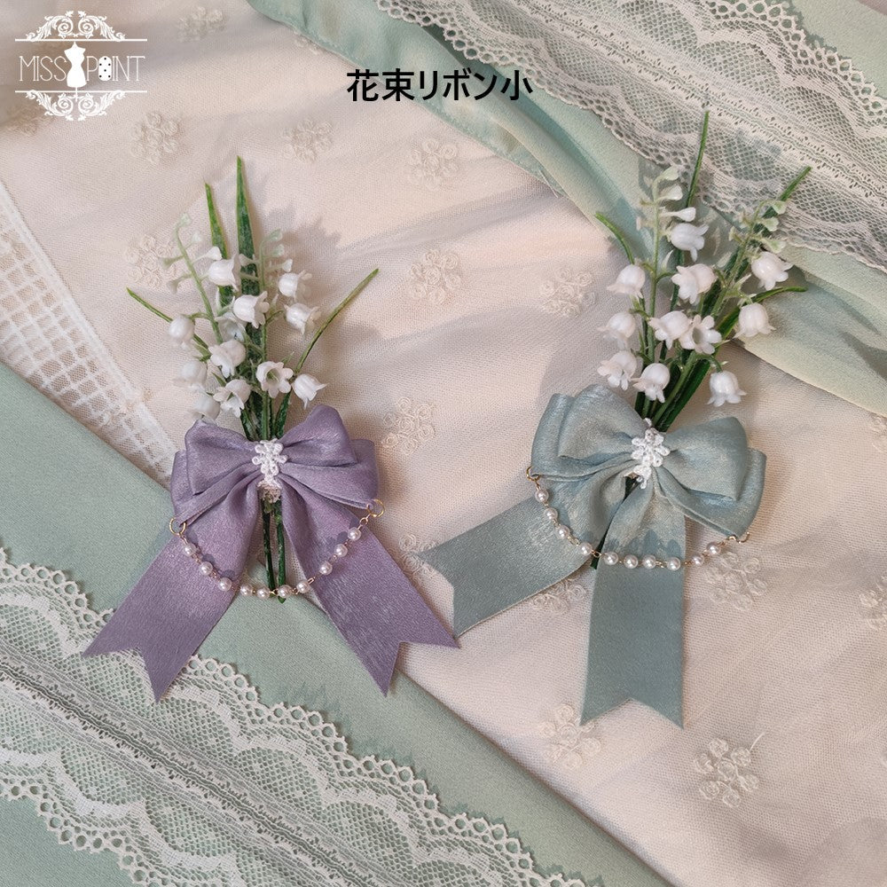 【同時購入のみ】鈴蘭の花刺繍コサージュ・チョーカー・ペンダント他