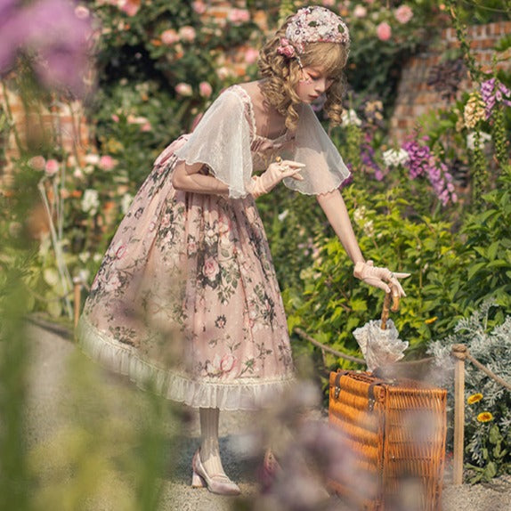 【予約販売】Rose Garden フライングスリーブ クラロリ ワンピース