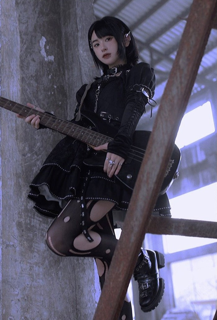 ライブ参戦服　ゴスロリ風　ジャンパースカート