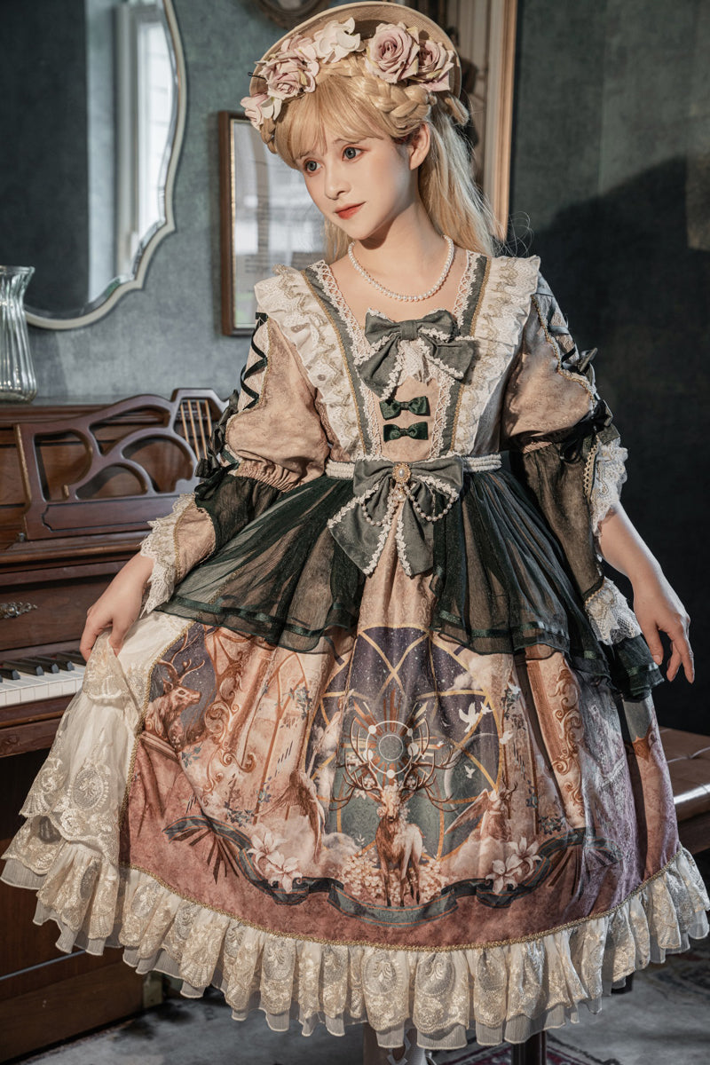 レトロ感溢れる クラシックな 洋装キャロルロリータドレス
