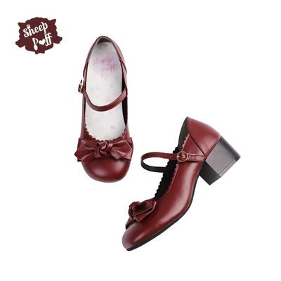 Lolita shoes 8 colors strap shoes with ribbon 4.5 cm heel