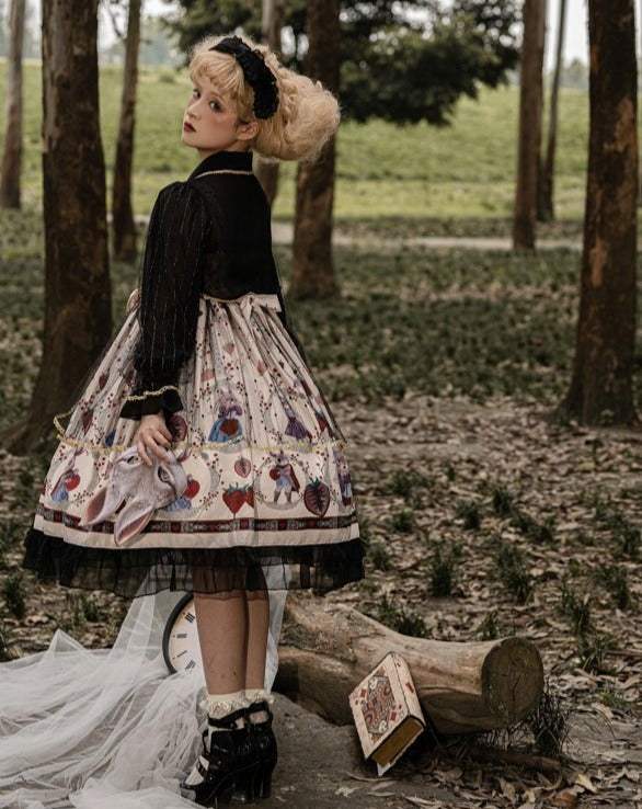 うさぎとイチゴのゴスロリジャンパースカート – ロリータファッション
