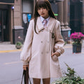 School style puff sleeve double coat