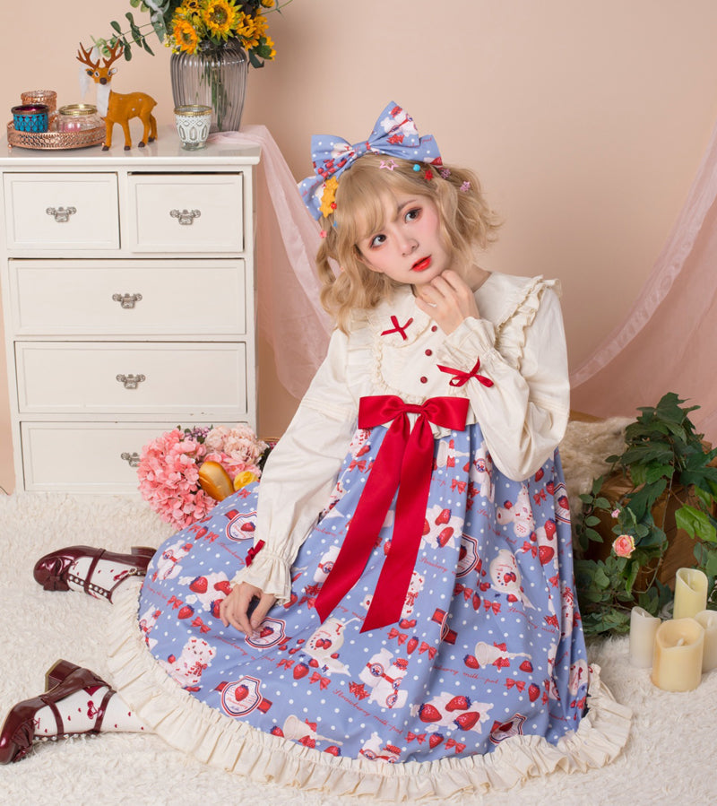 Doll Collar Strawberry Milk Lolita Dress Headdress