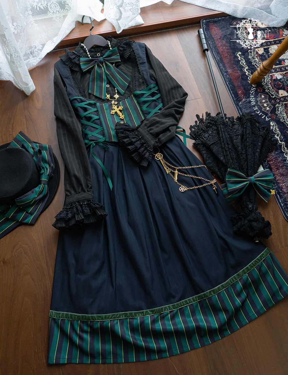 [Pre-order] Lord and noble's gothic lolita vertical striped skirt and vest