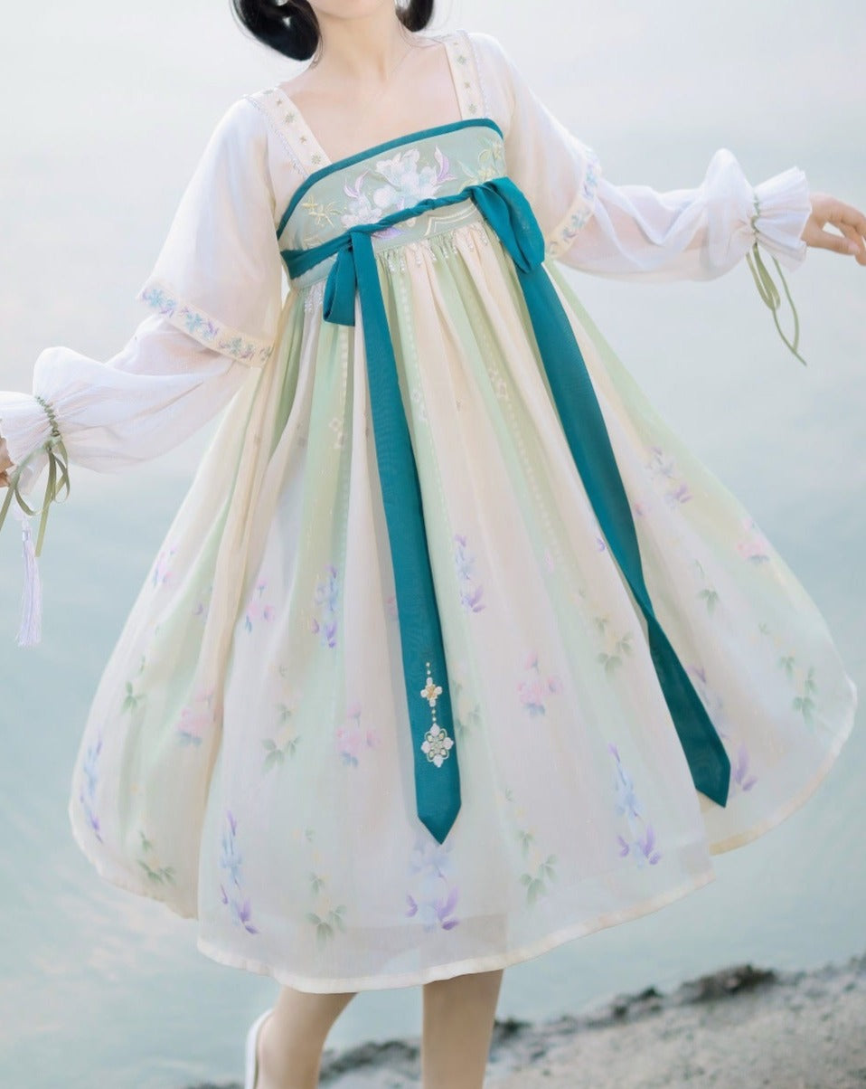 華ロリ 中国風ニュアンスカラーツーピースドレス
