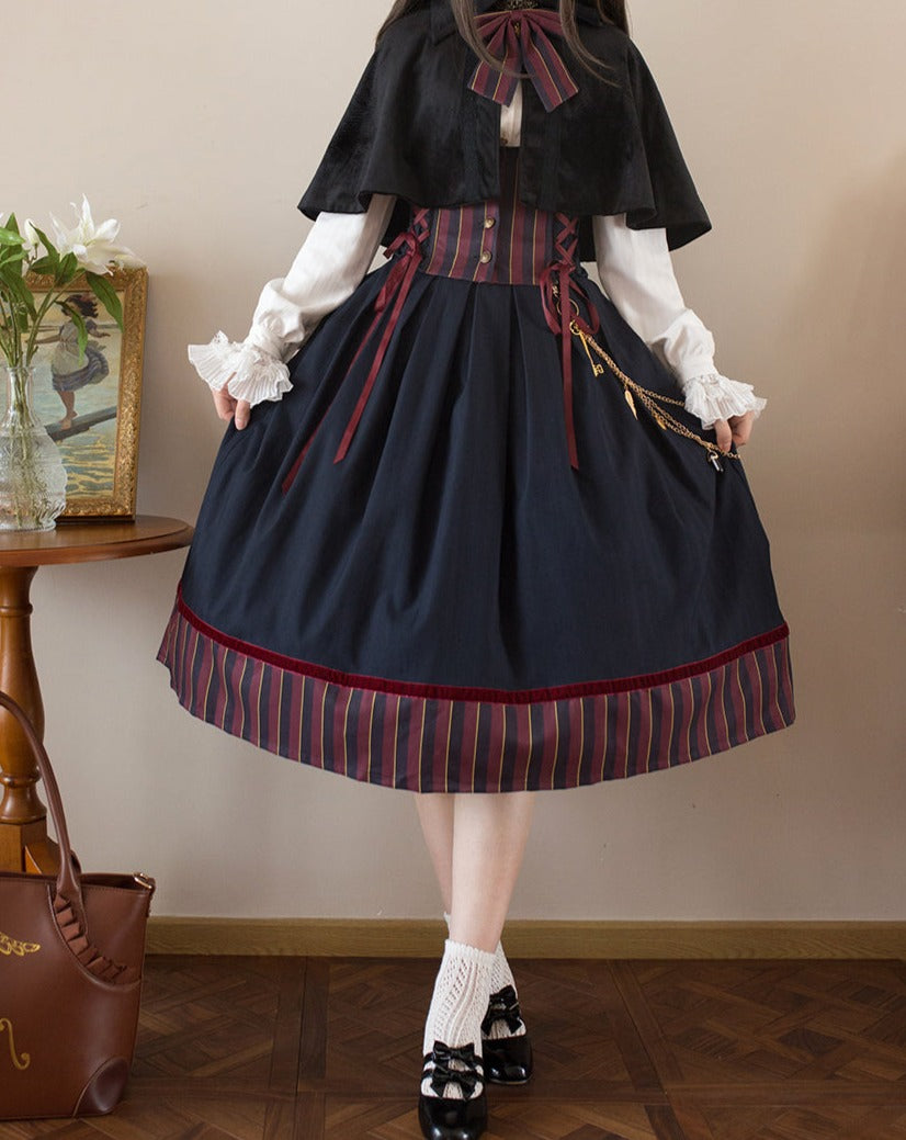 [Pre-order] Lord and noble's gothic lolita vertical striped skirt and vest