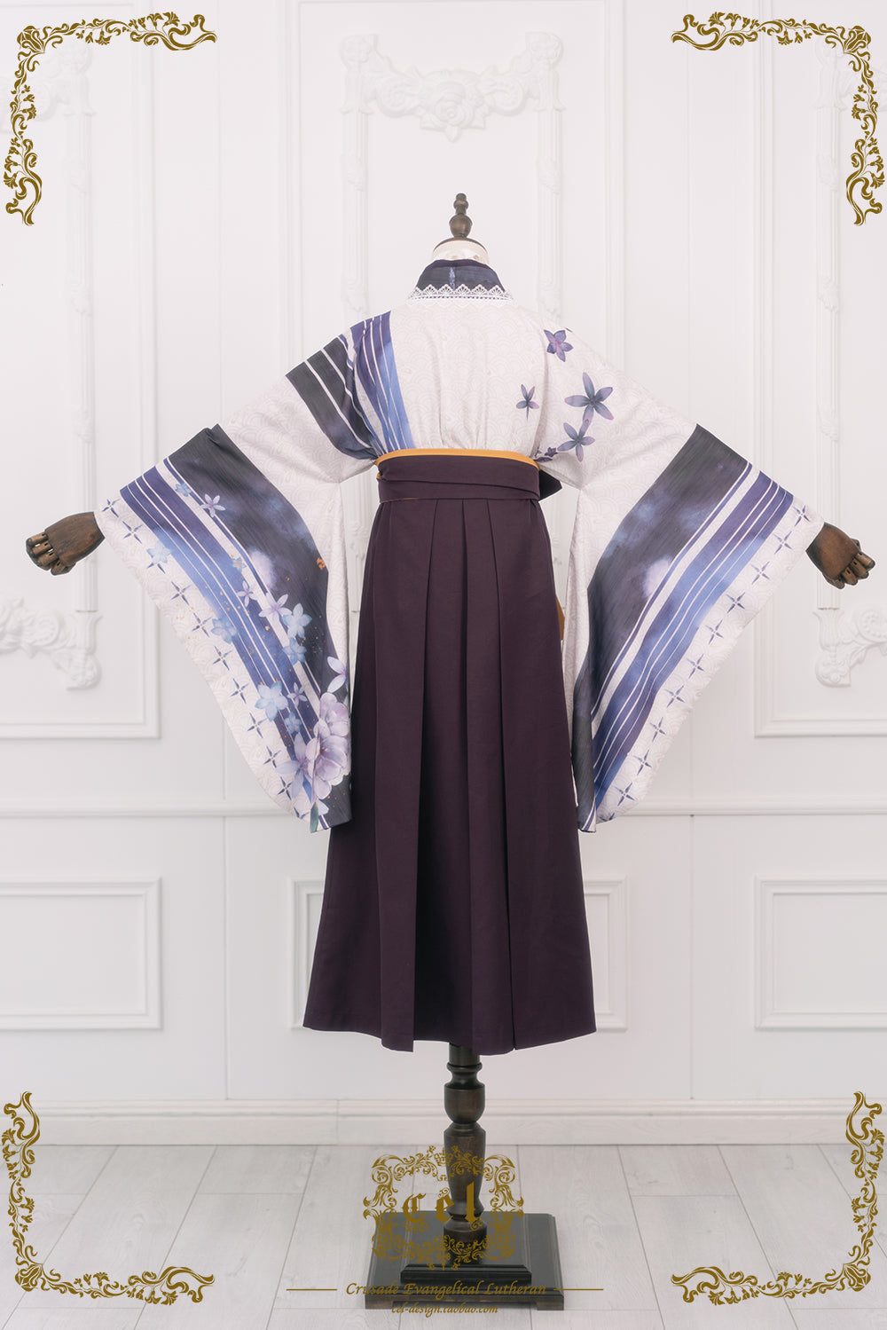 Japanese-style print and lace kimono-style tops [20% off when purchased together]