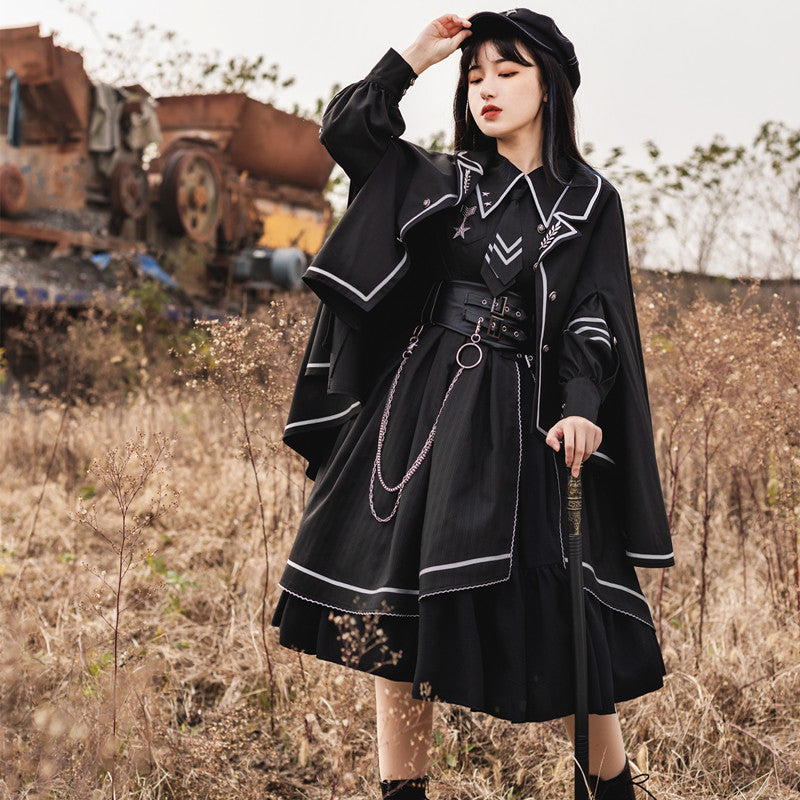 [Partial pre-order sale] Military uniform shawl cloak military lolita dress