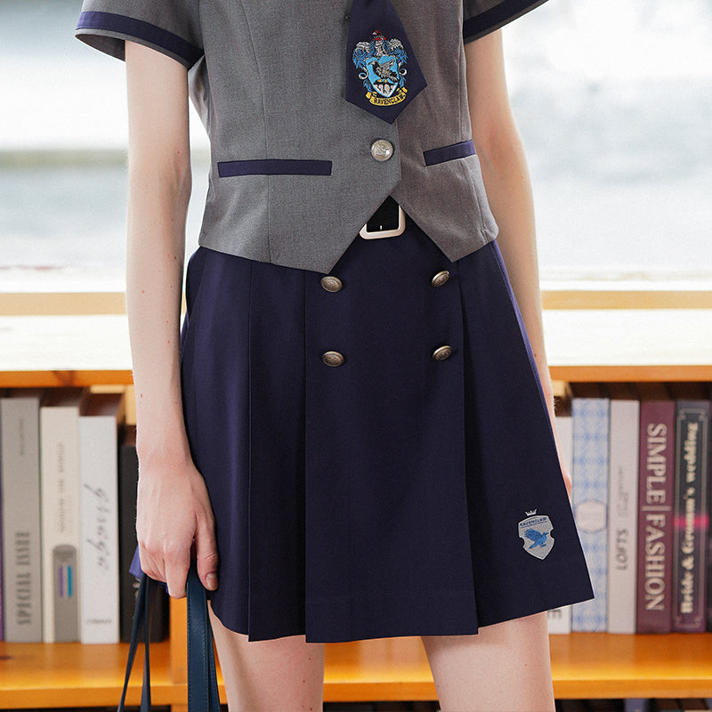 Hogwarts School of Witchcraft and Wizardry Double Button Miniskirt with Belt