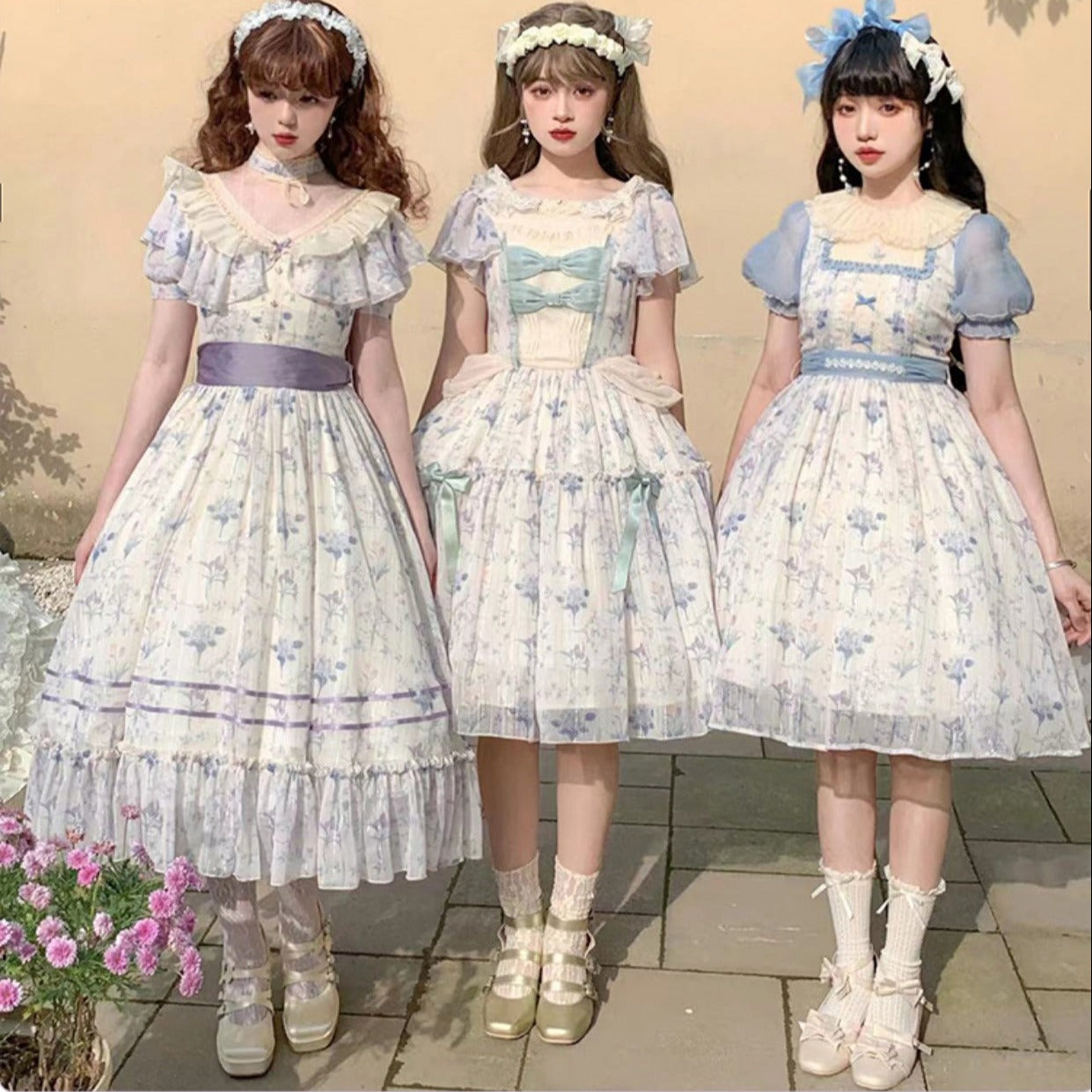 Summer Flower Wall クラシカルワンピース 全3タイプ