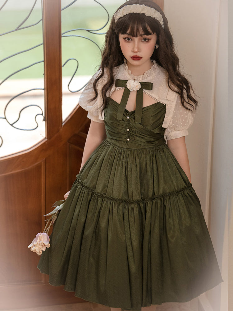 Green princess sweet elegant dress