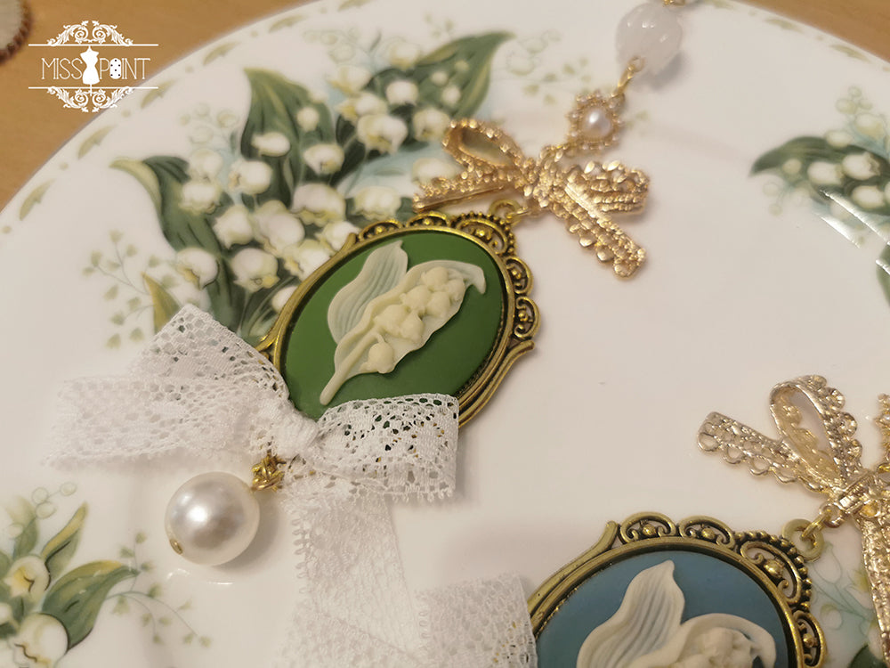【同時購入のみ】鈴蘭の花刺繍コサージュ・チョーカー・ペンダント他