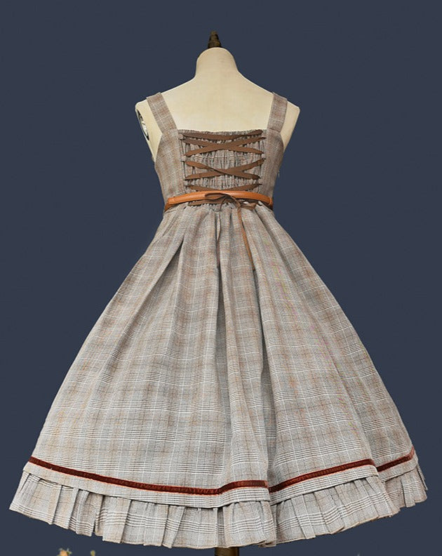 Foggy Track Traditional Check Jumper Skirt and Jacket