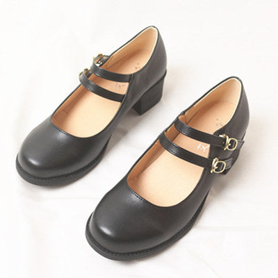 ロリィタ 靴 ダブルストラップクラシカルシューズ 全5色