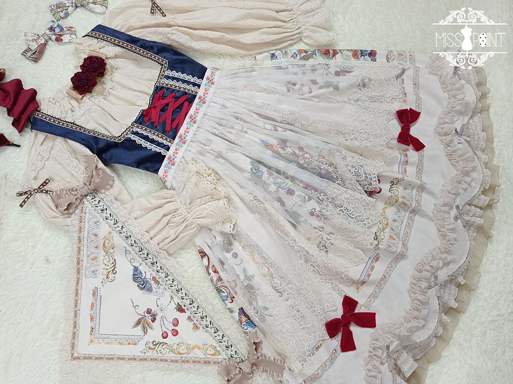 [Pre-order] Bavarian Girl Country-style Jumper Skirt [Long Type]