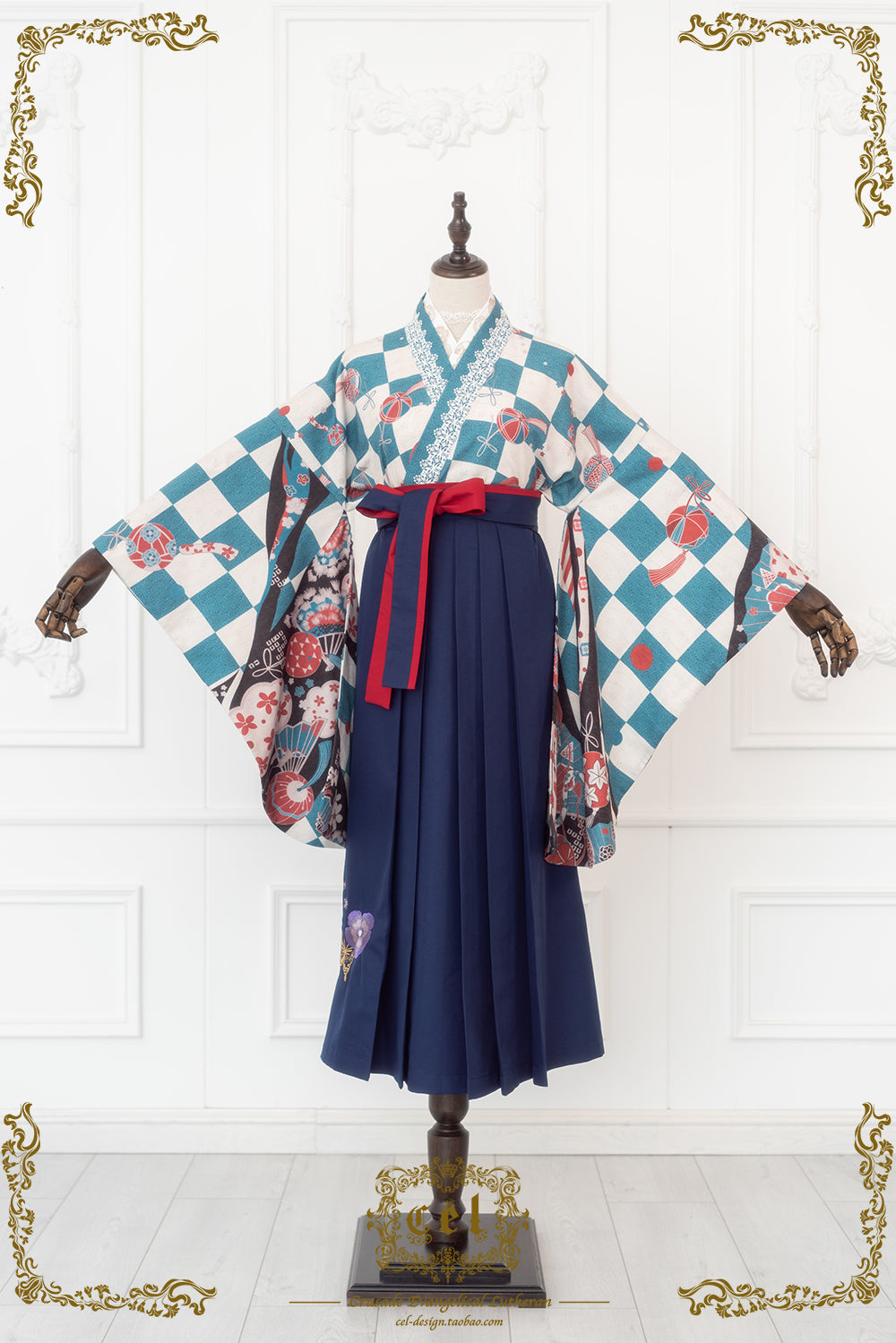 Japanese-style print and lace kimono-style tops [20% off when purchased together]