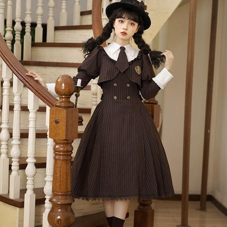 【予約販売】制服風 フェイクレイヤードワンピース