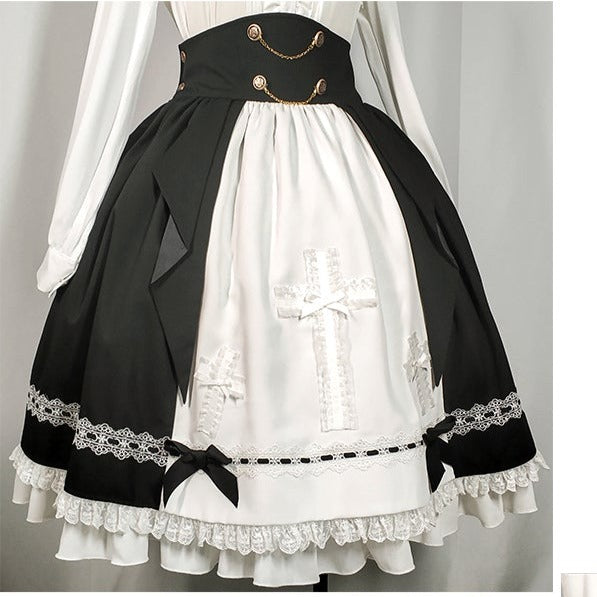 【予約販売】Holy academy 学院風 ゴスロリ スカート・マントセットアップ