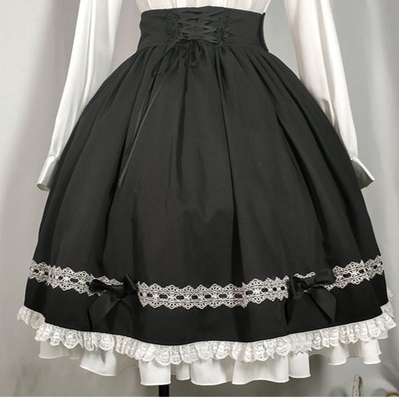 【予約販売】Holy academy 学院風 ゴスロリ スカート・マントセットアップ