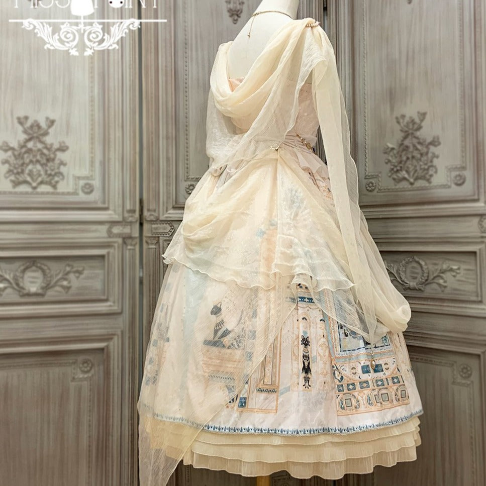 【予約販売】Twilight エジプト風ロリィタ 豪華ショール付きジャンパースカート