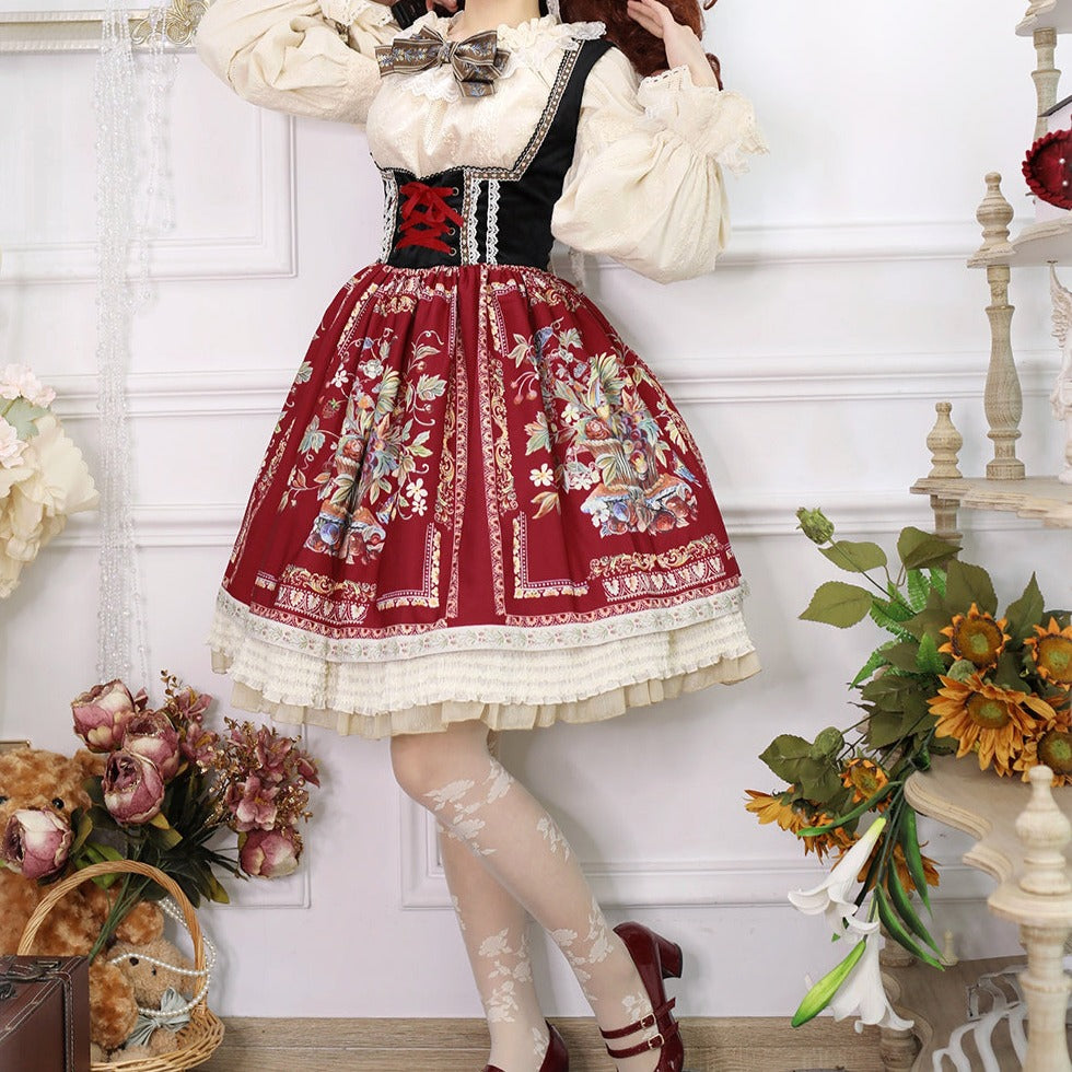 【予約販売】バイエルンの少女 カントリー風ジャンパースカート［ショートタイプ］