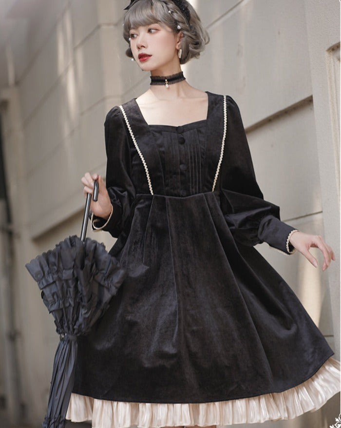 [Reservation sale] Velvet elegant classical dress