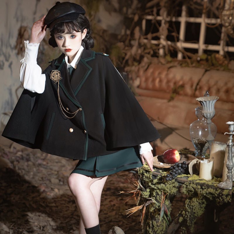 Magic academy setup with uniform style cloak