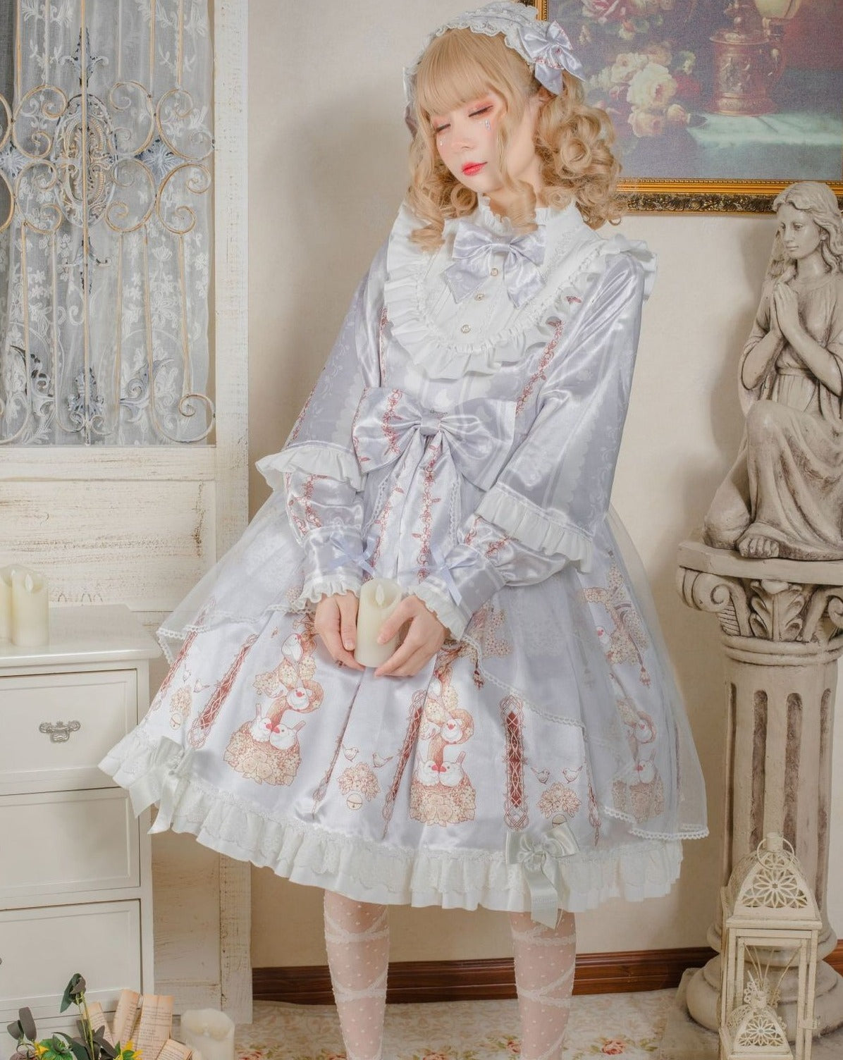 小鳥と花のクリームドレス – ロリータファッション通販RonRon
