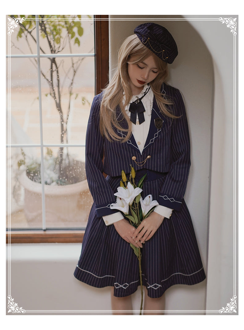 【予約販売】櫻島学院 制服風ストライプセットアップ