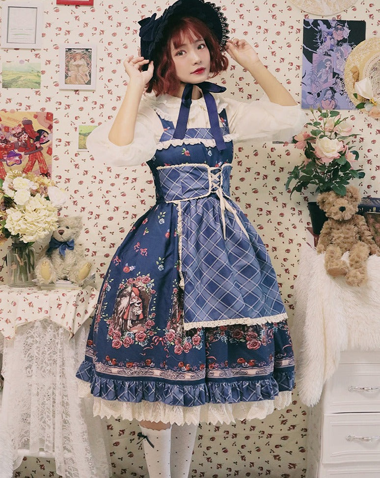 赤ずきんちゃんプリント ガーデンスタイル ジャンパースカート
