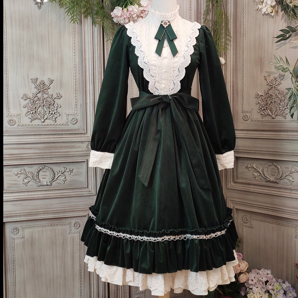 【予約販売】英国クラシカルロリィタ ベルベットワンピース