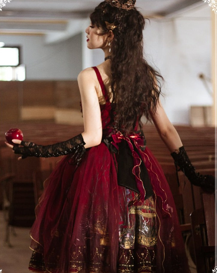 [Pre-order] Decadent Forest Gothic Lolita Crimson Jumper Skirt