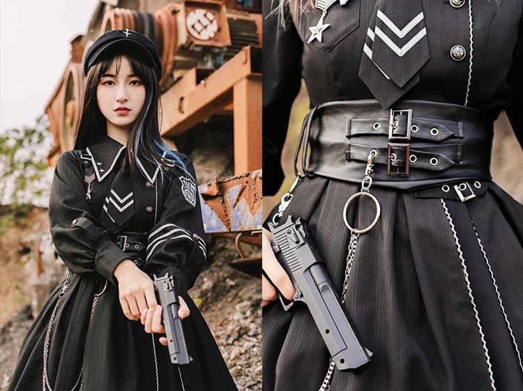 [Partial pre-order sale] Military uniform shawl cloak military lolita dress